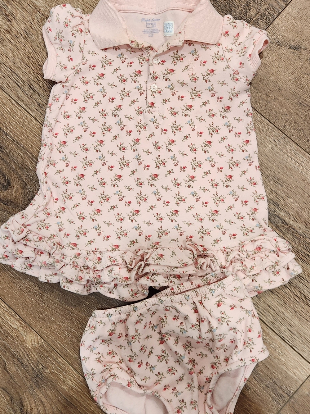 Ralph Lauren Pink Floral Polo Dress & Bloomers